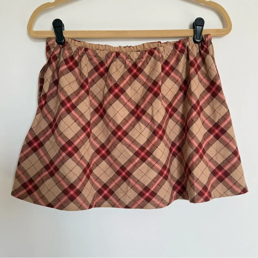 NWT Le Lis Teddy Bear Plaid Skirt Size Small